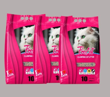 Procat Cat Litter 10L x 3 Bags (Rose Scent)