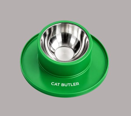 Cat Butler Pet Stainless steel Bowl with Silicon (I08989)