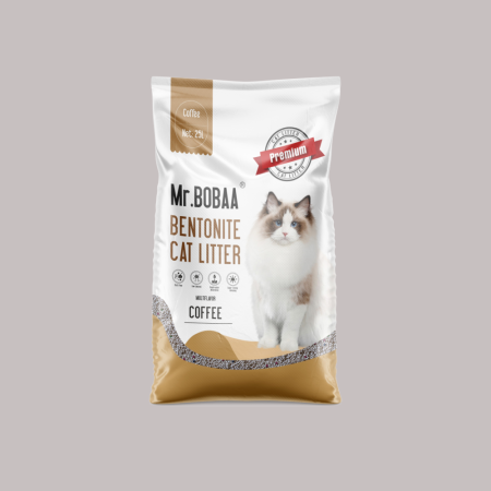 Mr.Bobaa Ball Shape Bentonite Cat litter 25L/20kg-Coffee Scented